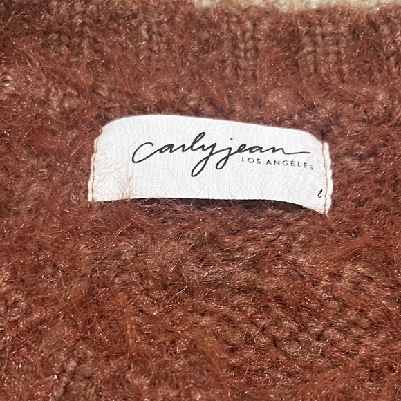 Carly Jean Los Angeles Rich Brown Elliott Cardigan - Picture 2 of 5